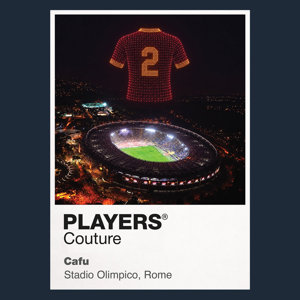 Cafu Roma number 2 Icons in Lights Frame artwork in navy