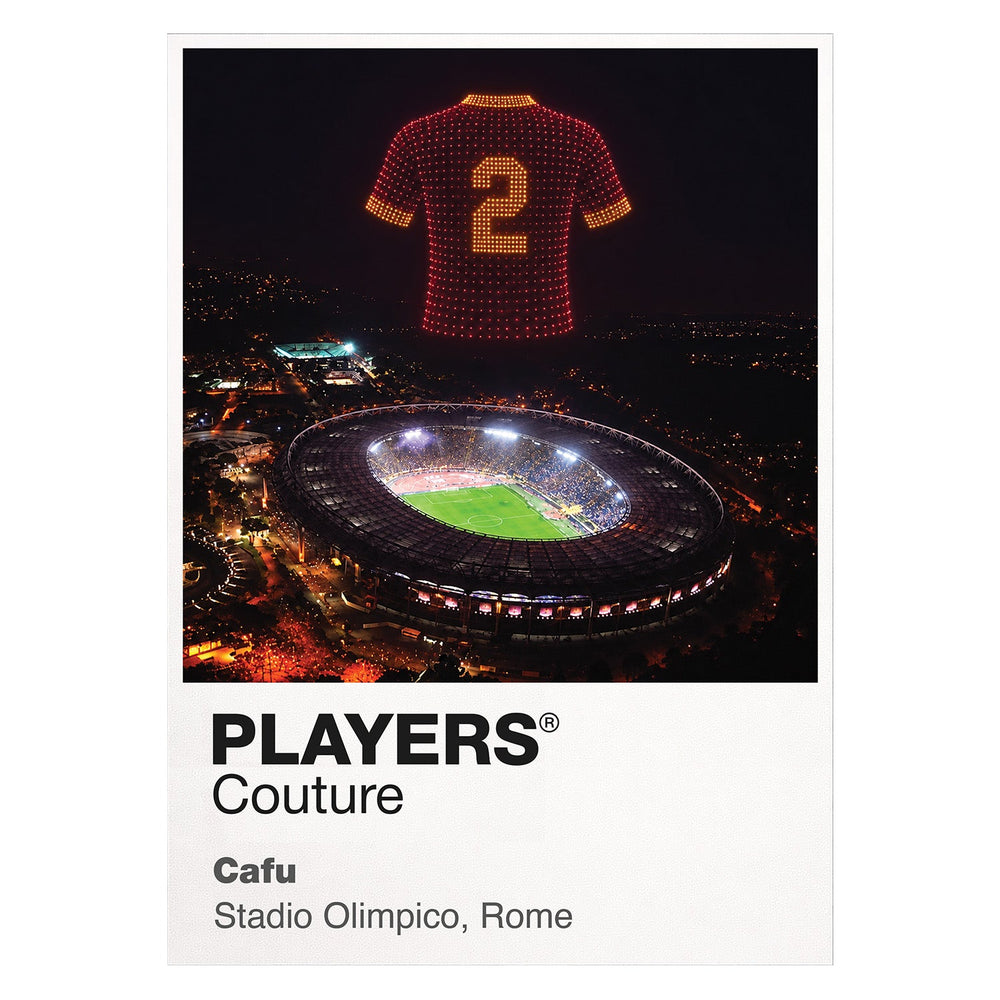 Cafu Roma number 2 Icons in Lights Frame artwork in white
