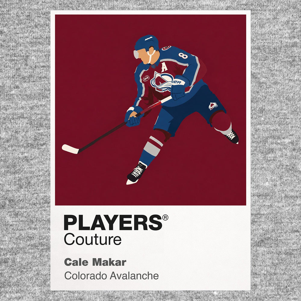 Cale Makar Avalanche Ice Hockey Icon Frame Men's T-Shirt – image 7