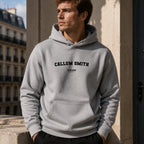 callum-smith name-print hoodie - grey