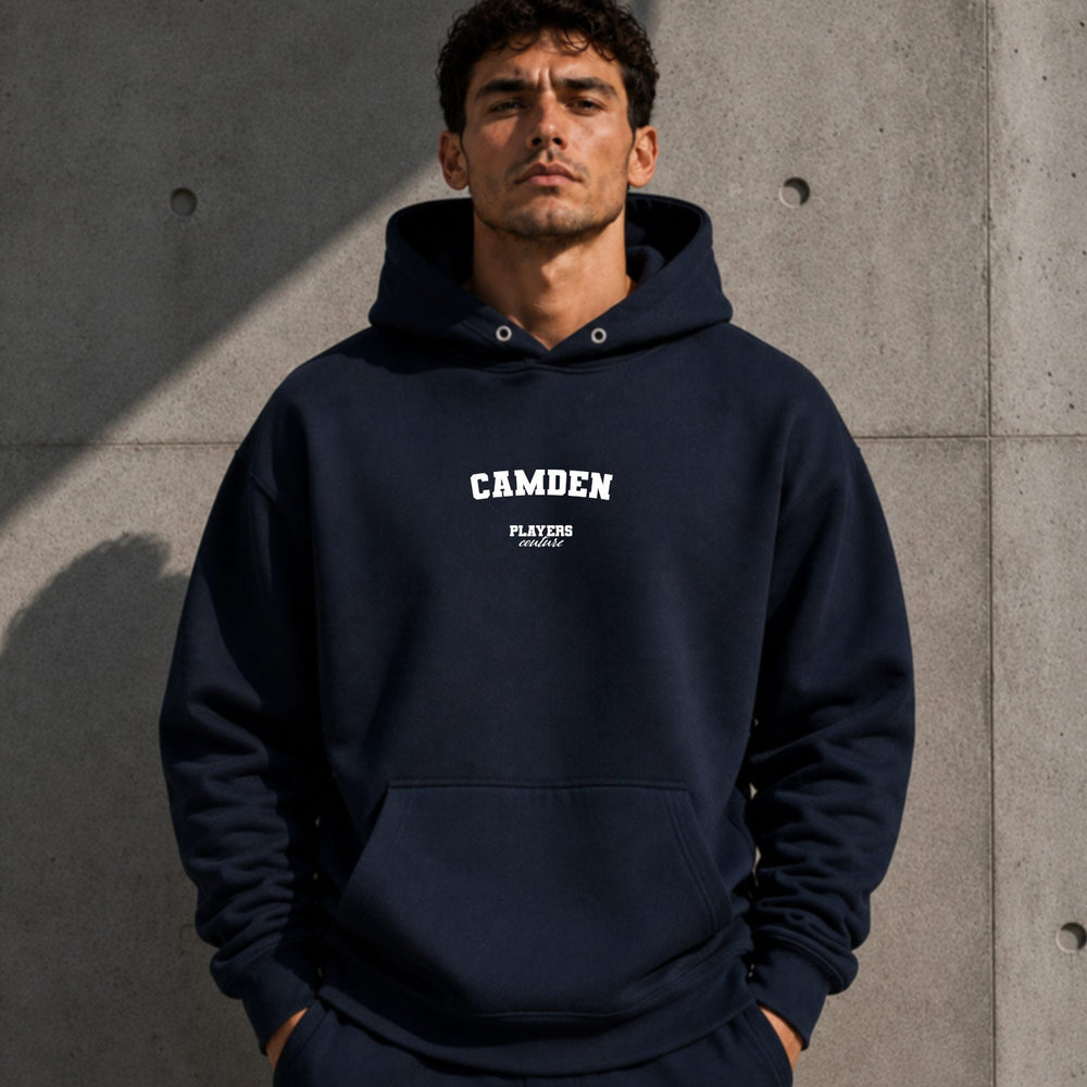 camden name-print hoodie - navy