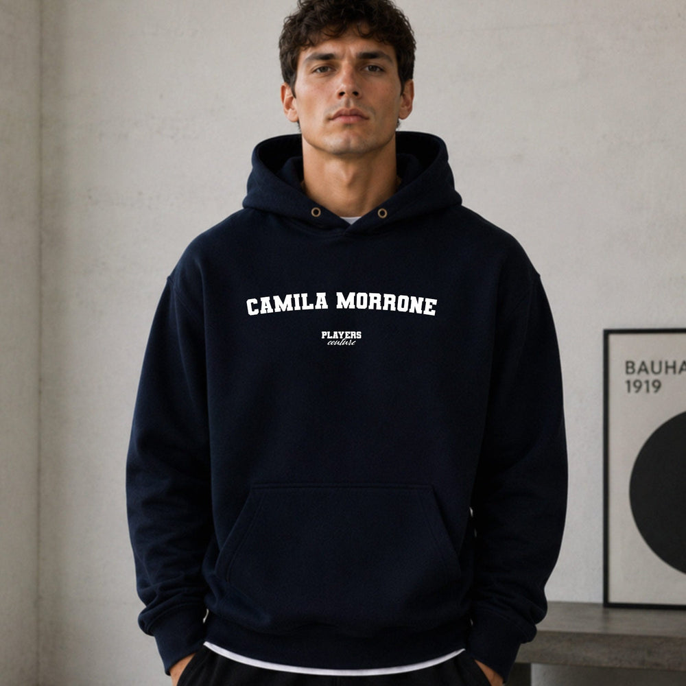 camila-morrone name-print hoodie - navy