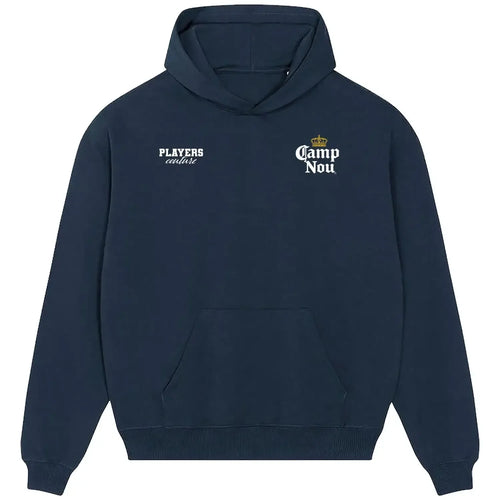 Camp Nou hoodie – navy men's hoodie featuring the Camp Nou Players Couture logo
