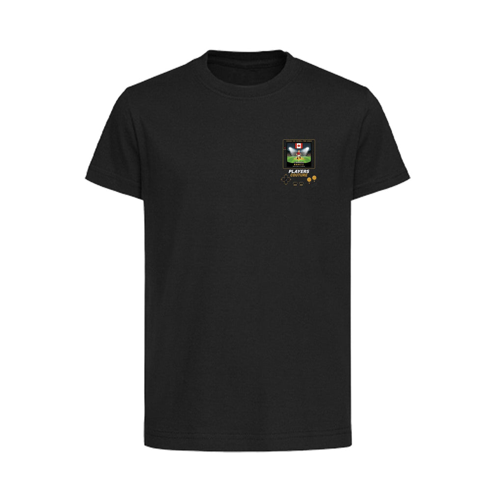 Canada World Cup 8-Bit Kids T-Shirt retro gaming football design by Players Couture