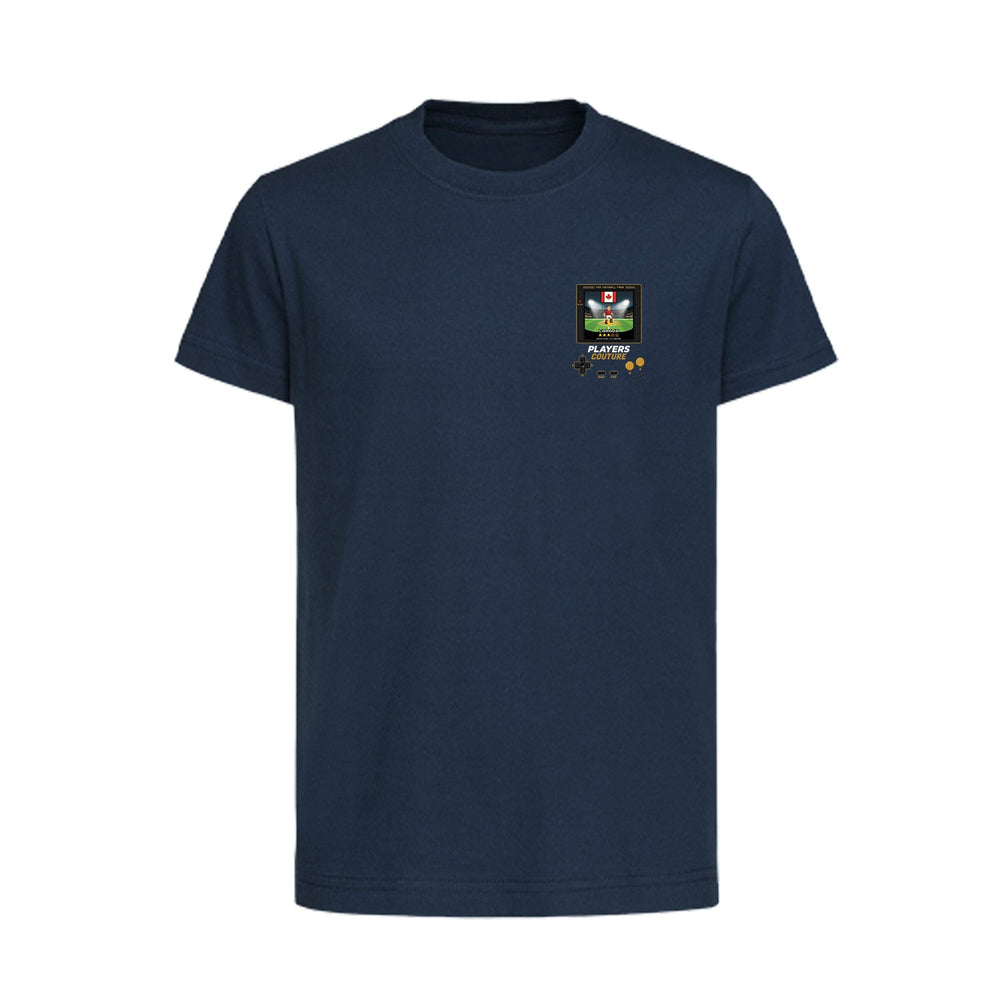 Canada World Cup 8-Bit Kids T-Shirt retro gaming football design by Players Couture