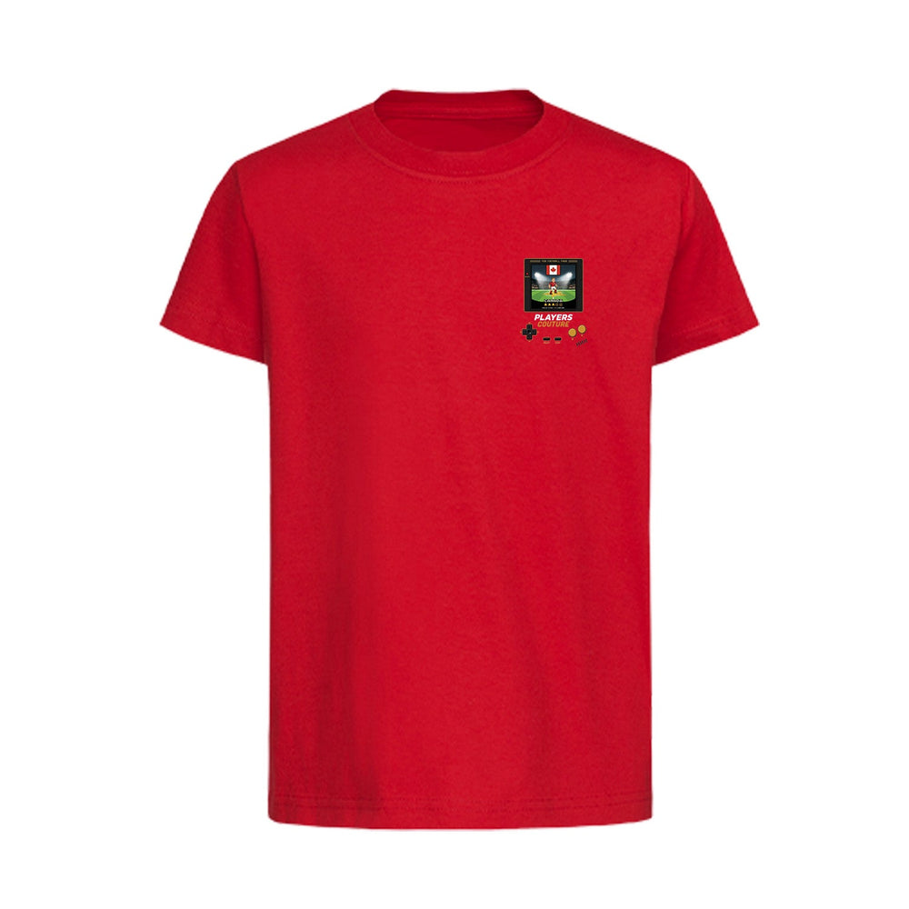 Canada World Cup 8-Bit Kids T-Shirt retro gaming football design by Players Couture