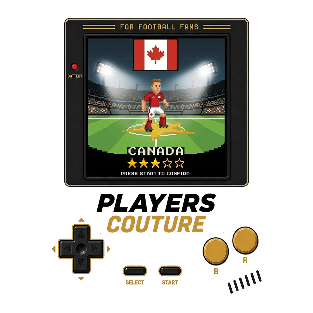 Canada World Cup 8-Bit Kids T-Shirt retro gaming football design by Players Couture