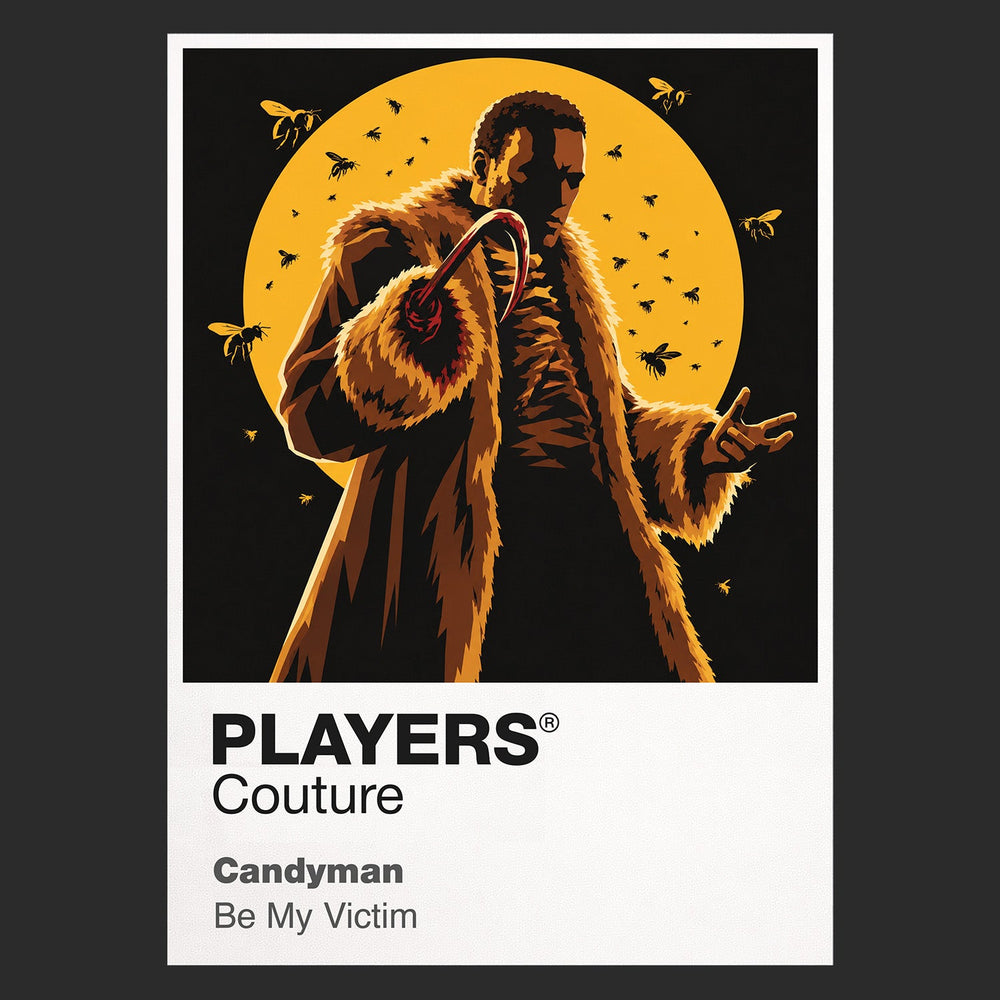 Candyman Candyman's long coat, hook hand and the mirror-bound urban legend of Cabrini-Green Icon Frame artwork in black