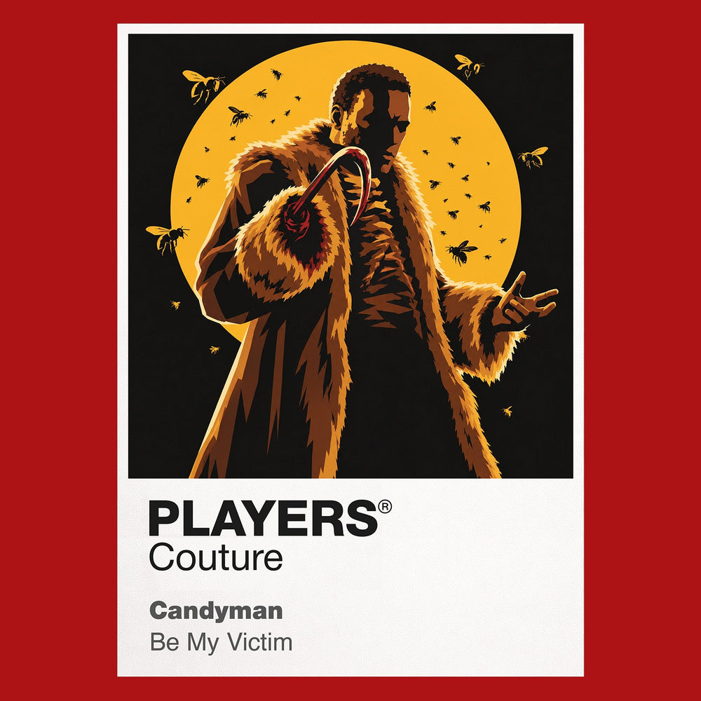 Candyman Candyman's long coat, hook hand and the mirror-bound urban legend of Cabrini-Green Icon Frame artwork in red