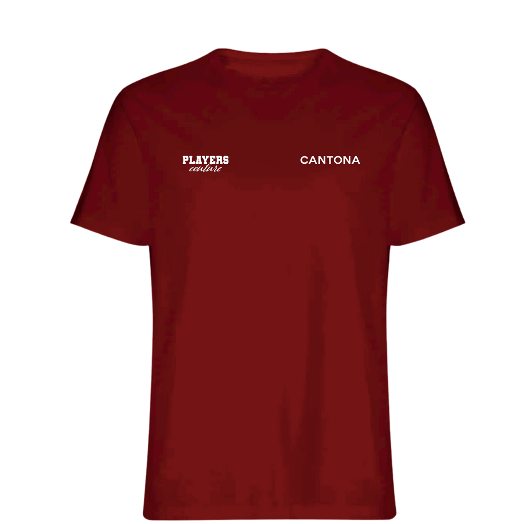 Cantona Logo Players Couture Mens T-Shirt Red