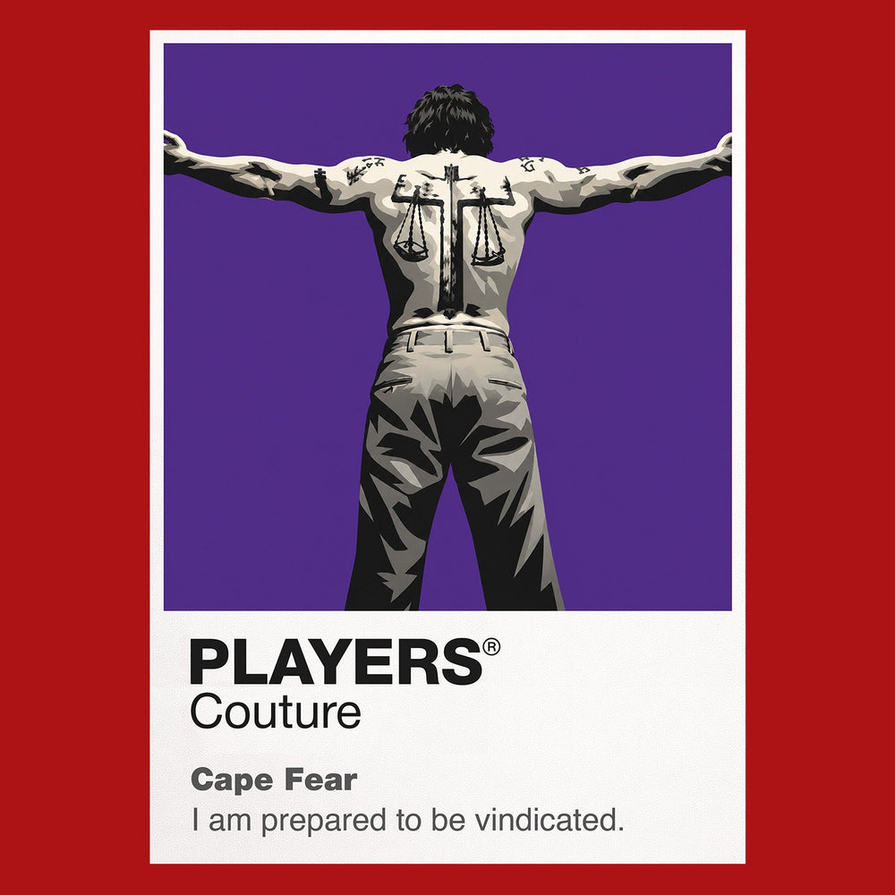 Cape Fear Max Cady's tattooed, watchful presence closing in on the Bowden family Icon Frame artwork in red