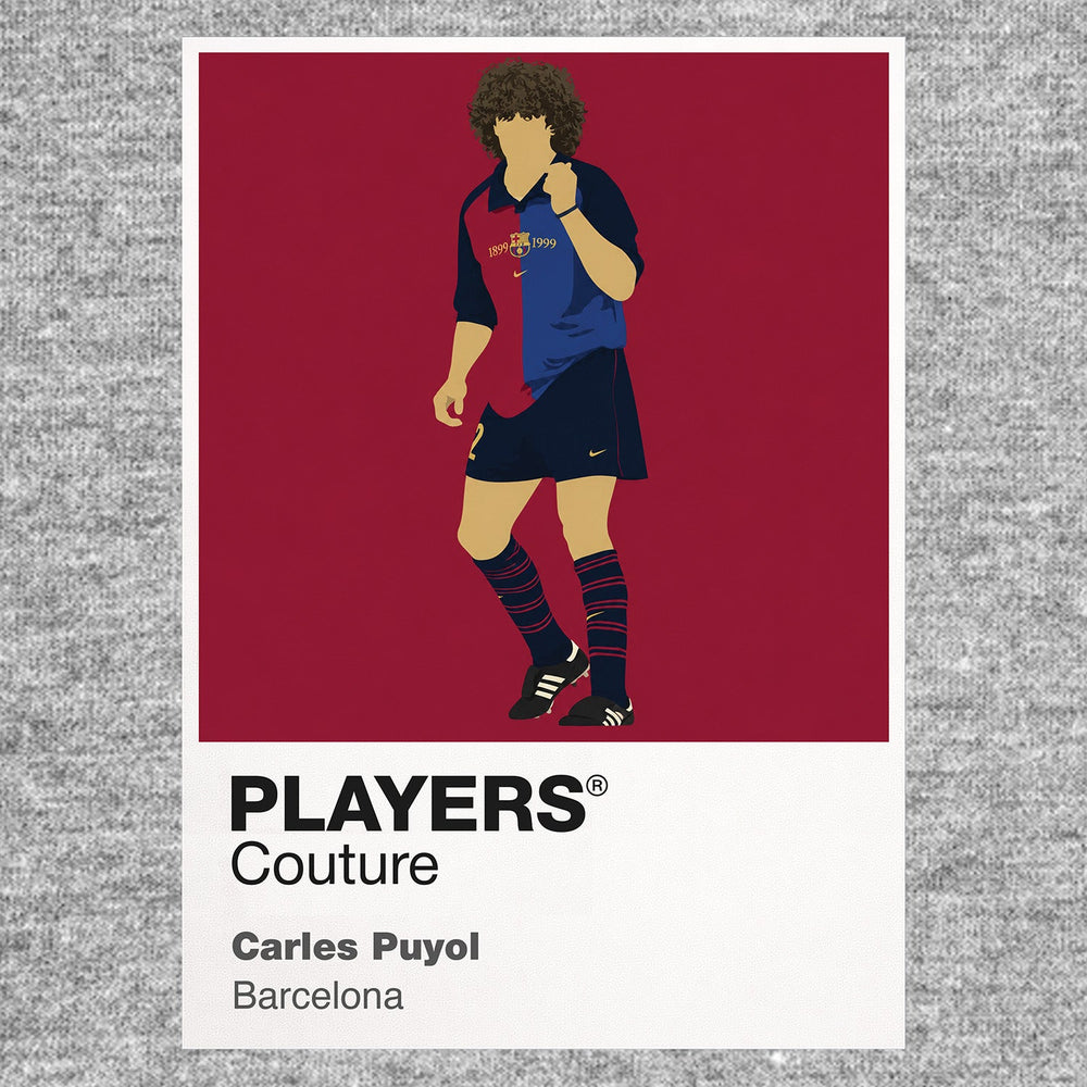 Carles Puyol Barcelona grey Icon Frame artwork detail