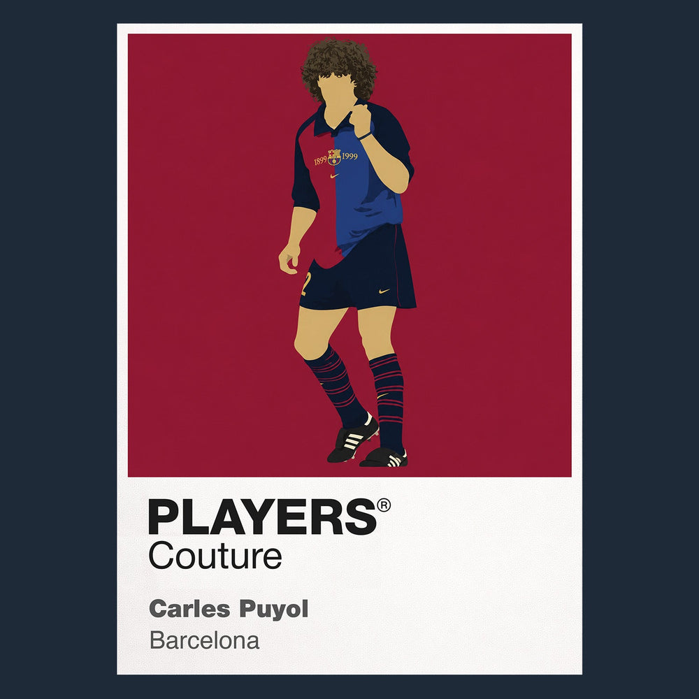 Carles Puyol Barcelona navy Icon Frame artwork detail