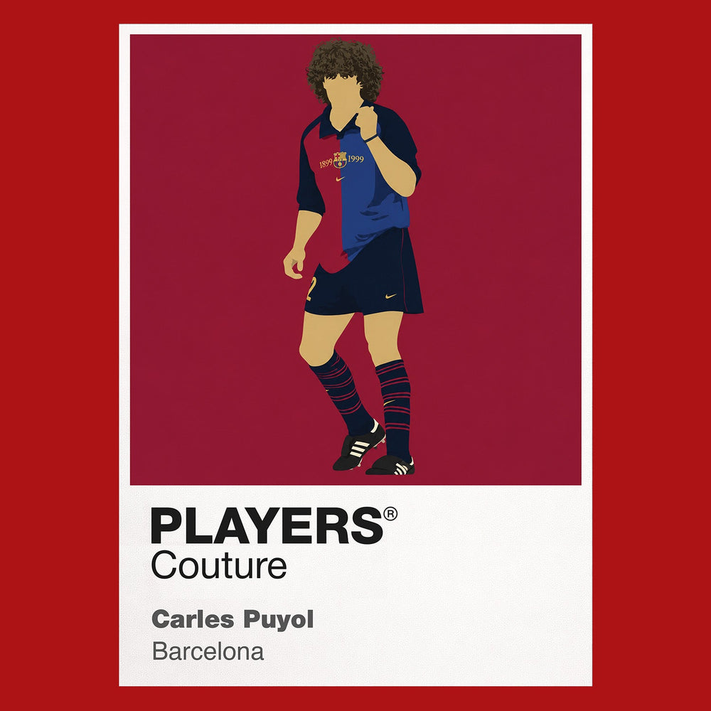 Carles Puyol Barcelona red Icon Frame artwork detail