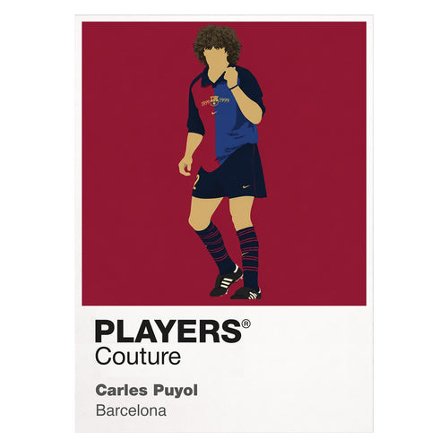 Carles Puyol Barcelona white Icon Frame artwork detail