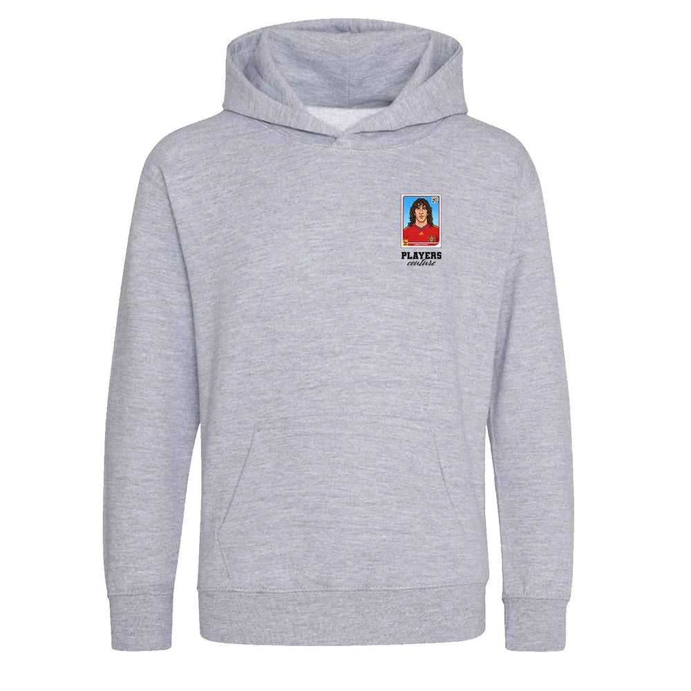 Carles Puyol World Cup Sticker Kids Hoodie – carles puyol sticker kids grey hoodie Players Couture design