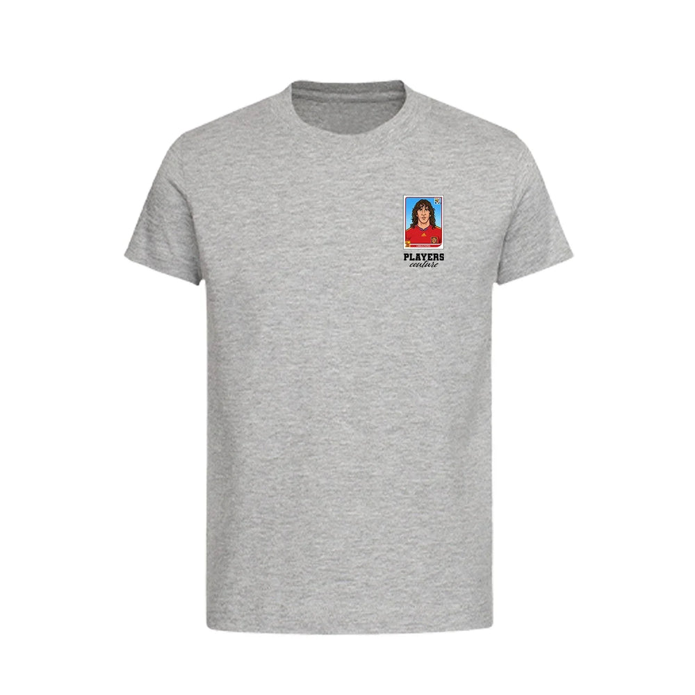 Carles Puyol World Cup Sticker Kids T-Shirt – carles puyol sticker kids grey tshirt Players Couture design