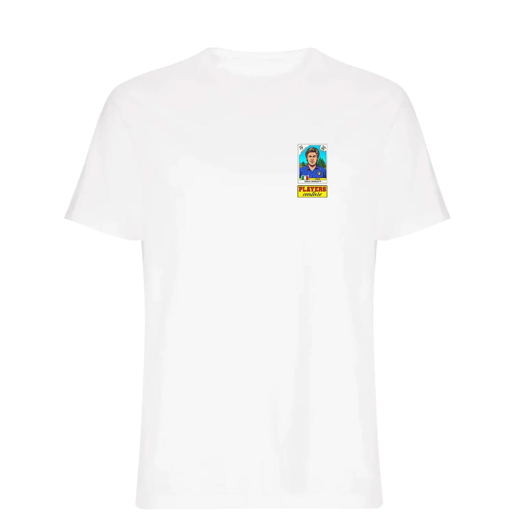 Carlo Ancelotti World Cup t-shirt – white men's t-shirt featuring the Carlo Ancelotti World Cup Players Couture logo