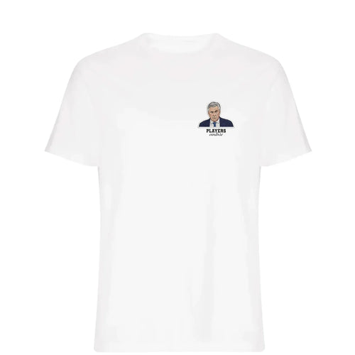 Carlo Ancelotti t-shirt – white men's t-shirt featuring the Carlo Ancelotti Players Couture logo