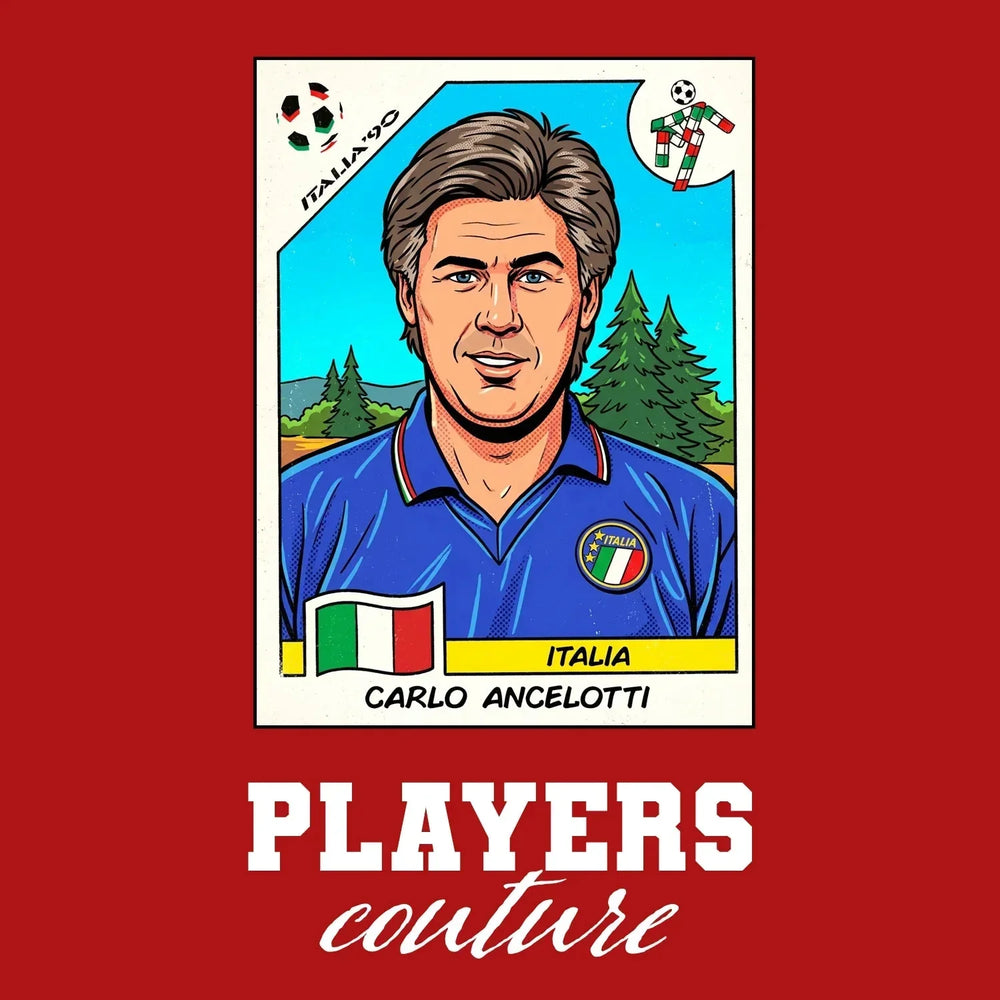 Carlo Ancelotti World Cup Sticker Kids T-Shirt – carlo ancelotti red Players Couture design