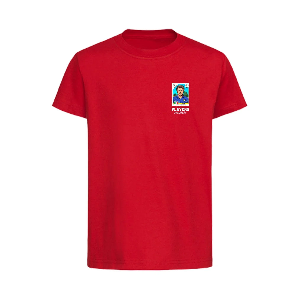 Carlo Ancelotti World Cup Sticker Kids T-Shirt – carlo ancelotti sticker kids red tshirt Players Couture design