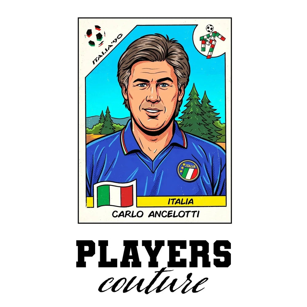 Carlo Ancelotti World Cup Sticker Kids T-Shirt – carlo ancelotti white Players Couture design