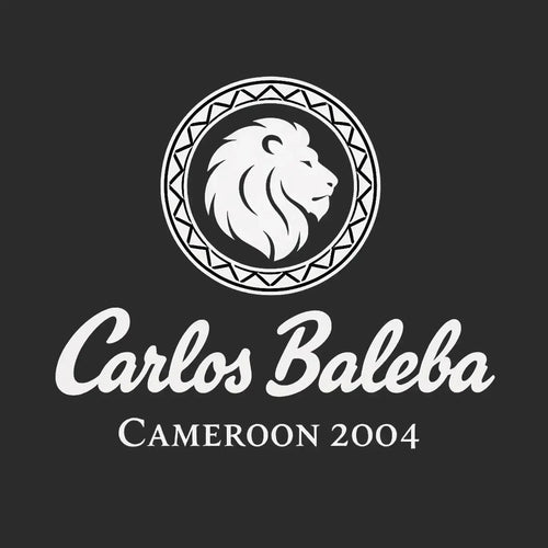 Carlos Baleba Logo Men's Hoodie – black close-up detail shot of the Carlos Baleba Players Couture logo design