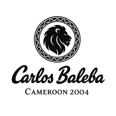 Carlos Baleba Logo Men's Hoodie – white close-up detail shot of the Carlos Baleba Players Couture logo design