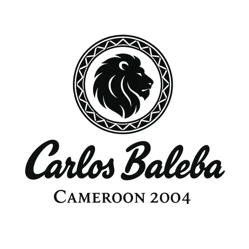 Carlos Baleba Logo Men's Hoodie – white close-up detail shot of the Carlos Baleba Players Couture logo design