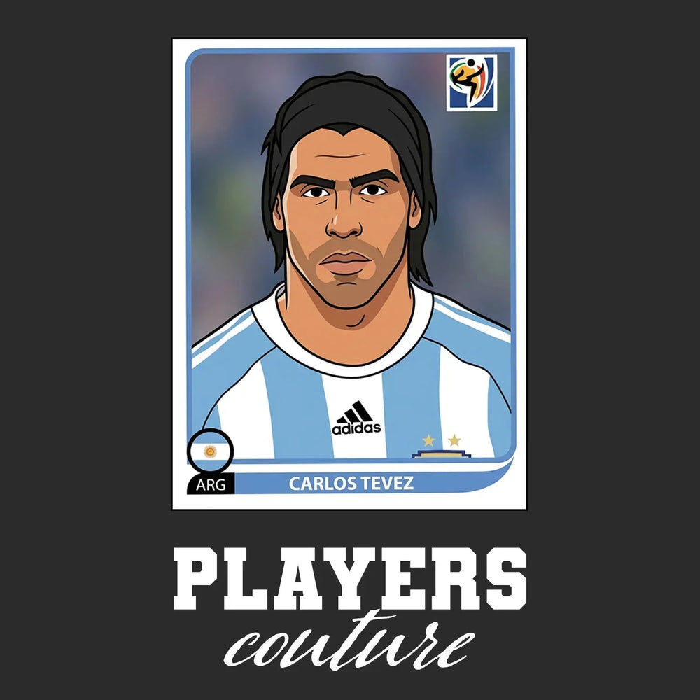 Carlos Tevez World Cup Sticker Kids T-Shirt – carlos tevez black Players Couture design
