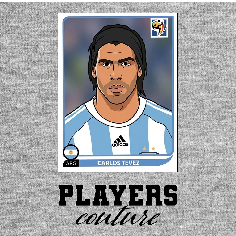 Carlos Tevez World Cup Sticker Kids T-Shirt – carlos tevez grey Players Couture design