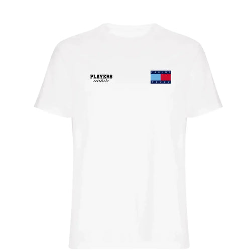 Carlos Tevez t-shirt – white men's t-shirt featuring the Carlos Tevez Players Couture logo