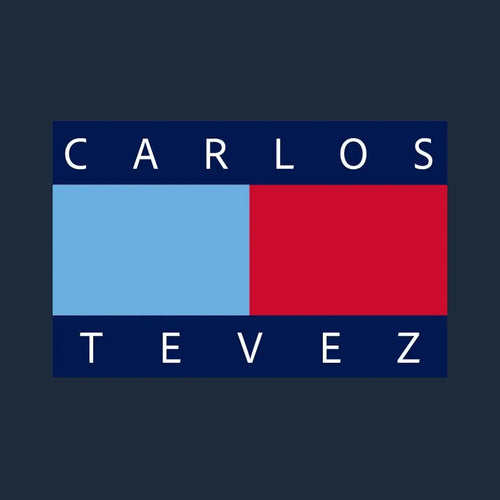 Carlos Tevez Logo Men's T-Shirt – navy close-up detail shot of the Carlos Tevez Players Couture logo design