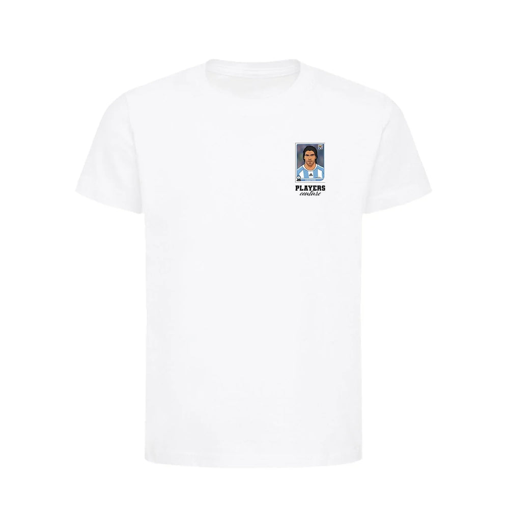 Carlos Tevez World Cup Sticker Kids T-Shirt – carlos tevez sticker kids white tshirt Players Couture design