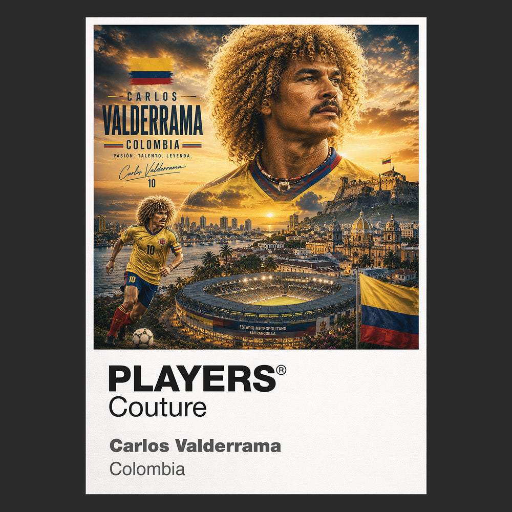 Carlos Valderrama Colombia Atlas Frame artwork by Players Couture