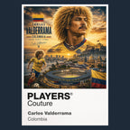 Carlos Valderrama Colombia Atlas Frame artwork by Players Couture