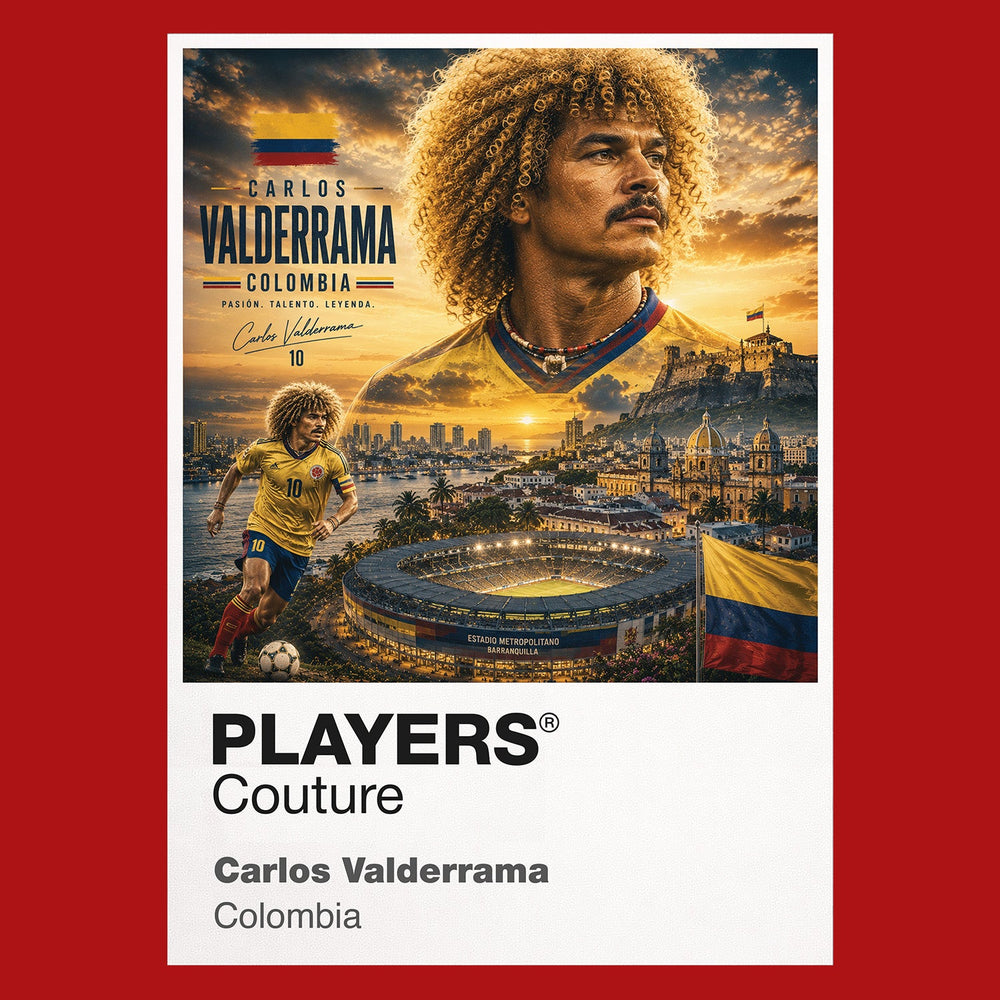 Carlos Valderrama Colombia Atlas Frame artwork by Players Couture