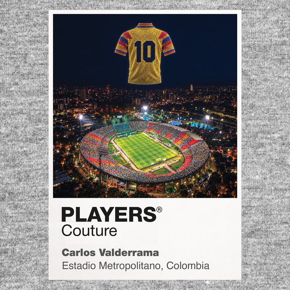 Carlos Valderrama Colombia number 10 Icons in Lights Frame artwork in grey