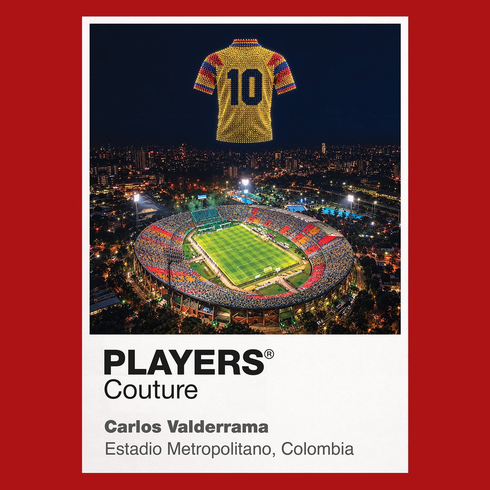 Carlos Valderrama Colombia number 10 Icons in Lights Frame artwork in red