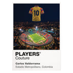 Carlos Valderrama Colombia number 10 Icons in Lights Frame artwork in white