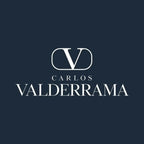 Carlos Valderrama Logo Men's T-Shirt – navy close-up detail shot of the Carlos Valderrama Players Couture logo design
