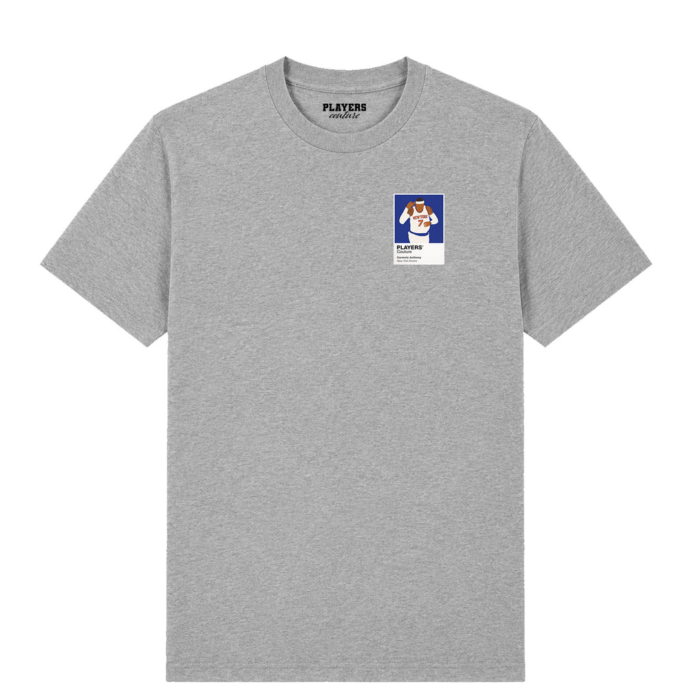 Carmelo Anthony Knicks Basketball Icon Frame Men's T-Shirt - Gray
