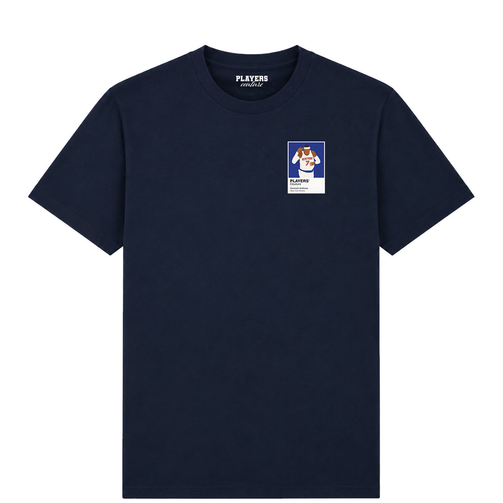 Carmelo Anthony Knicks Basketball Icon Frame Men's T-Shirt - Navy