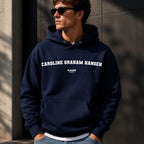 caroline-graham-hansen name-print hoodie - navy