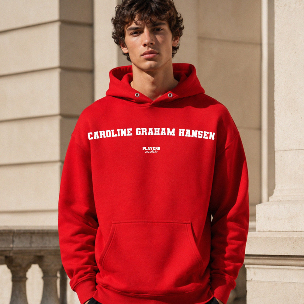 caroline-graham-hansen name-print hoodie - red