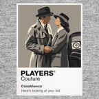 Casablanca Rick Blaine and Ilsa Lund beneath the monochrome light of wartime Casablanca Icon Frame artwork in grey