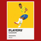 Casemiro Brazil Icon Frame Men's Hoodie — Red Artwork