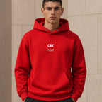 cat name-print hoodie - red
