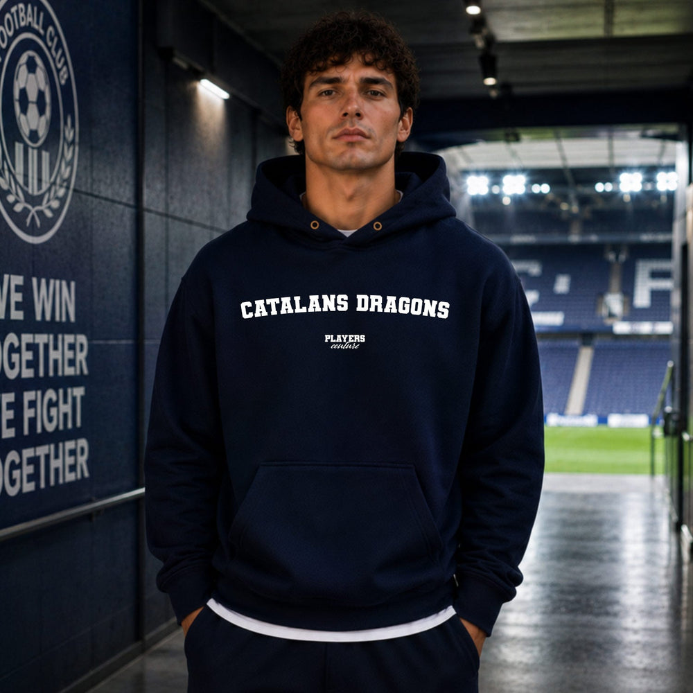 catalans-dragons name-print hoodie - navy