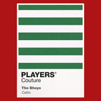 Celtic Classic Football Shirt Colours Frame Men's T-Shirt – red close-up detail shot of the Celtic Players Couture logo